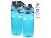 Speeron 2er-Set BPA-freie Sport-Trinkflaschen, 700 ml, auslaufsicher, blau